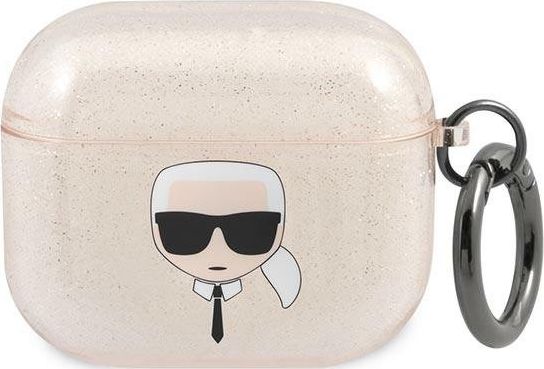 Karl Lagerfeld Etui ochronne KLA3UKHGD Glitter Karl`s Head do AirPods 3 zlote KLD750GLD (3666339030360)