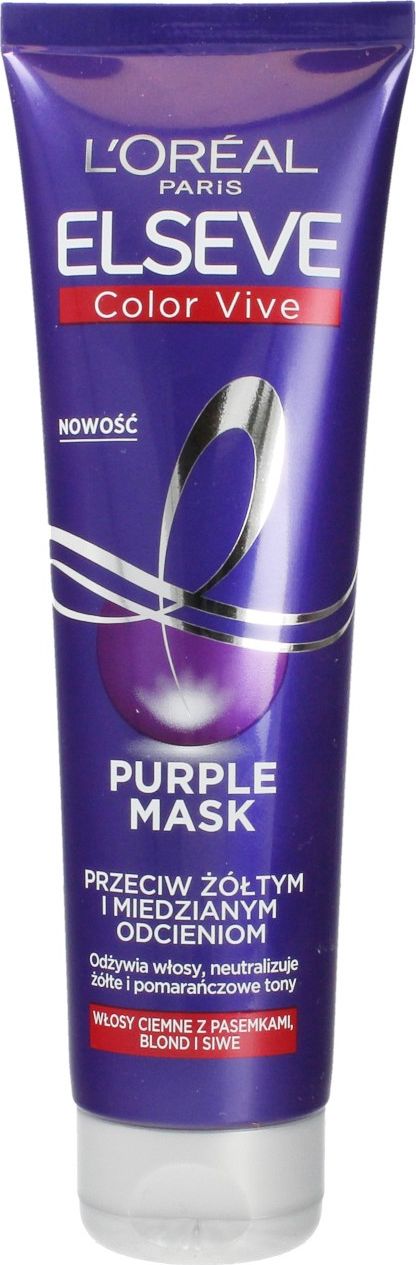 L'Oreal Paris Elseve Color-Vive Purple Maska do wlosow przeciw zoltym i miedzianym odcieniom 150ml 0210320 (3600523912698)