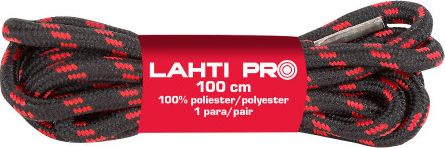 Lahti Pro Sznurowadla okragle czarno-czerwone 150cm L9040150 (5903755119551) Kopšanas līdzekļi apaviem