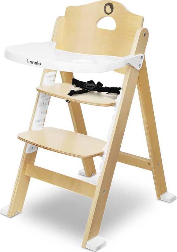 High chair for feeding Floris White Natural bērnu barošanas krēsls