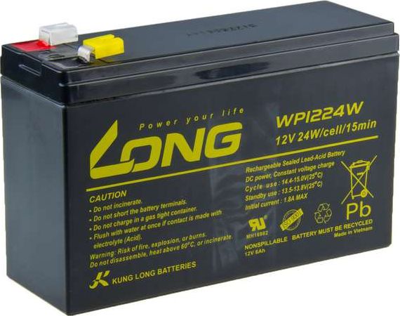 LONG 12V 6AH LEAD-ACID BATTERY HIGHRATE F2 (WP1224W) Baterija