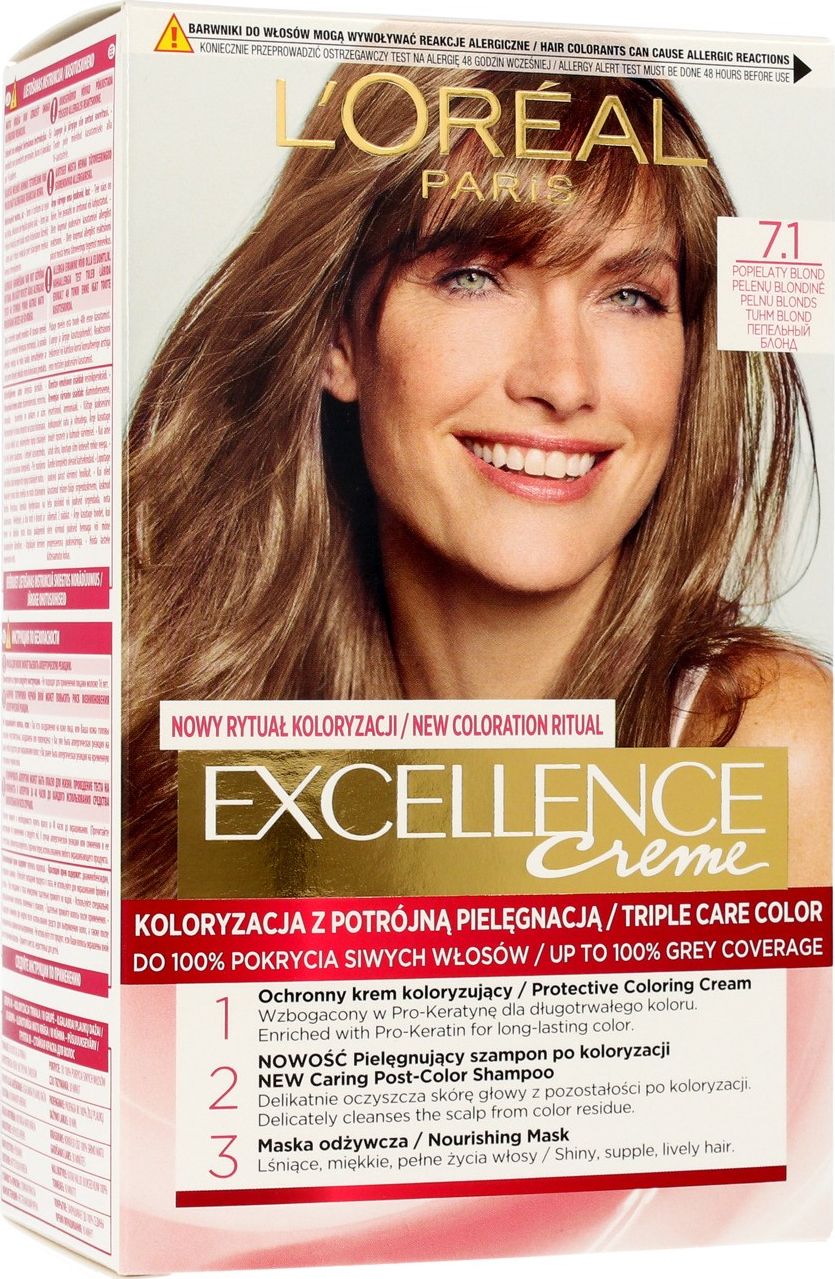 L'Oreal Paris Excellence Creme 7.1 popielaty blond 0289324 (3600523320271)