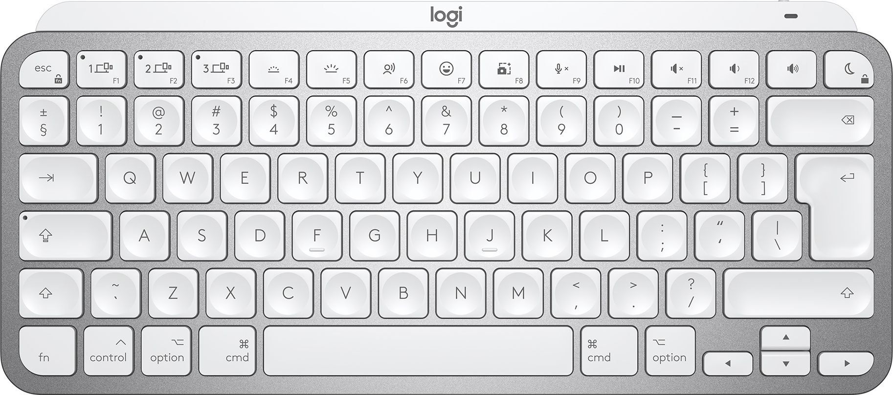 Logitech MX Keys Mini for Mac Pale Gray Wireless Silver White UK Keyboard (920-010526) klaviatūra