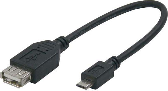 Adapter USB Logo Logo USB kabel (2.0), microUSB (M) - USB A F, 0.2m, OTG, czarny () - KVU4101N0L 947230 (8590274415119)