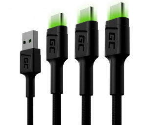 GREENCELL 3x Cable GC Ray USB-C 120cm aksesuārs mobilajiem telefoniem