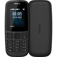Nokia 105 - 1.77 - Dual SIM 2019 black Mobilais Telefons
