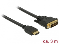 DeLOCK video cable - HDMI / DVI - 3 m kabelis, vads