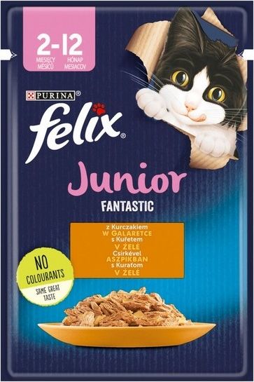 Nestle Saszetka Fantastic Junior kurczak w galaretce 85g 12448765 kaķu barība