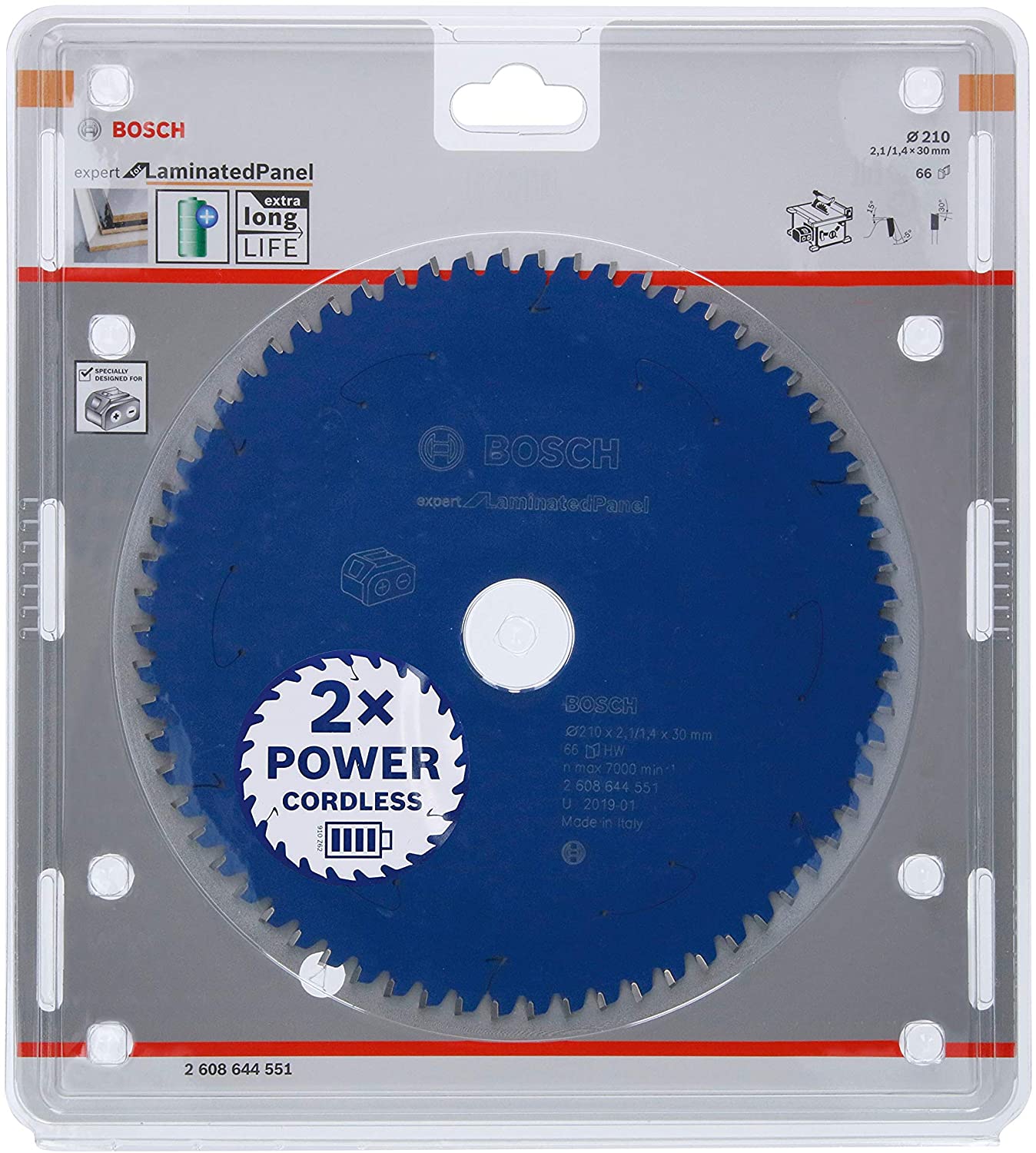 Bosch circular saw blade EfLP 210x30x2.1 / 1.4x66T - 2608644551 2608644551 (3165140957816)