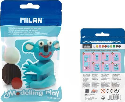 Milan Modelina Air-Dry 100g jasno niebieska 9154152 MILAN 9154152 (8411574088301) materiāli konstruktoriem