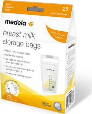 Medela White milk bags 25x180ml piederumi bērnu barošanai