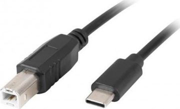 Lanberg CA-USBA-13CC-0030-BK cable 3m USB 2.0 USB C USB B Black USB kabelis