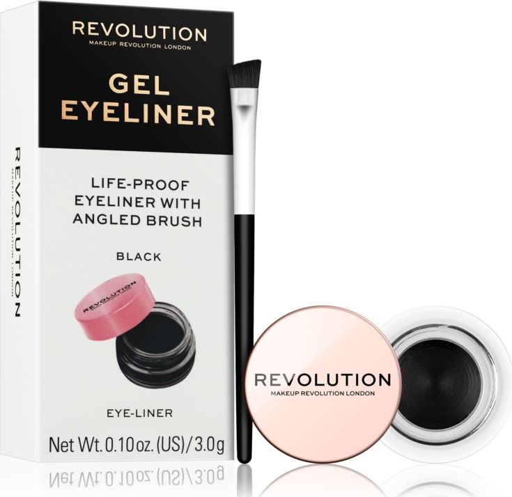 Makeup Revolution Eyeliner Gel Pot With Brush, 3g 7376460 acu zīmulis