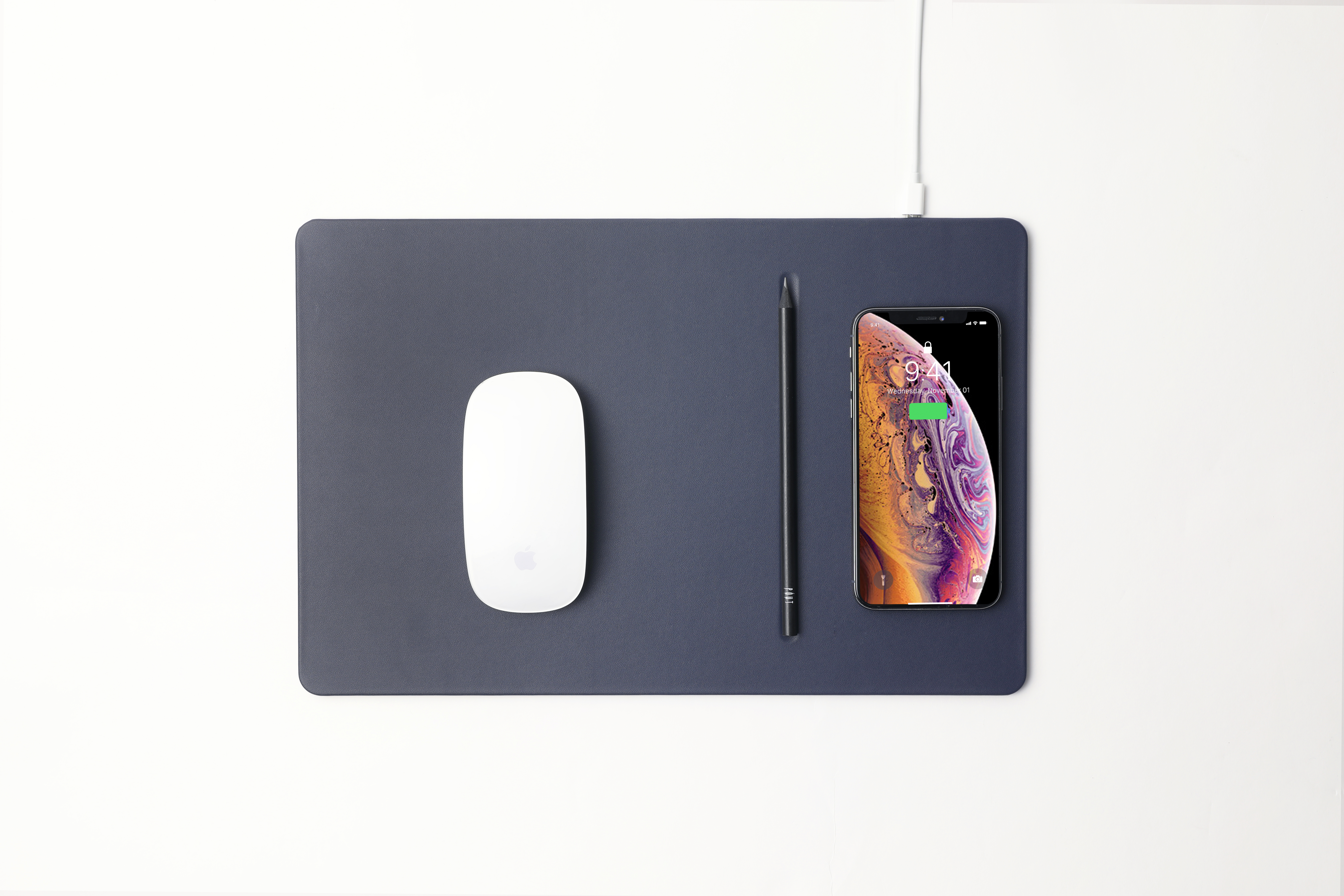 Mouse pad with high-speed wireless charging POUT HANDS 3  PRO dark blue iekārtas lādētājs