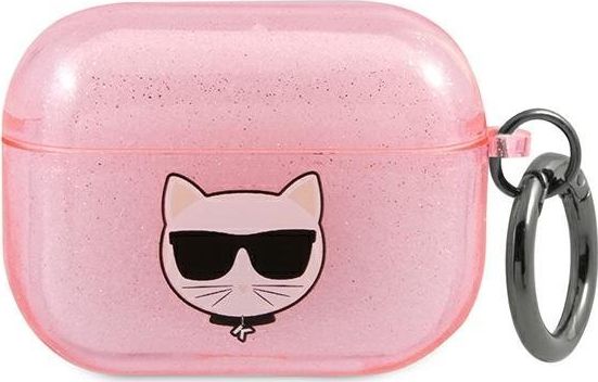 Karl Lagerfeld Etui ochronne KLAPUCHGP Glitter Choupette do AirPods Pro rozowe KLD587PNK (3666339009175)