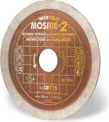 Montolit Tarcza tnaca diamentowa Cermont do mozaiki szklanej/kamienia 115 x 22,2mm (CM115) CM115 (8023743006513)
