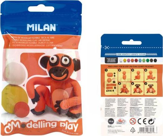 Milan Modelina Air-Dry 100g pomaranczowa 9154132 MILAN 9154132 (8411574088271) materiāli konstruktoriem