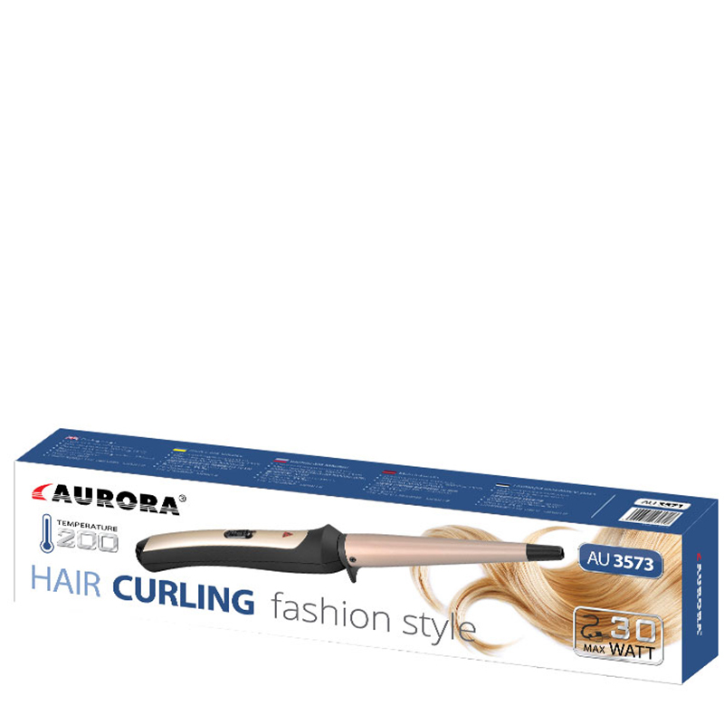 Aurora AU 3573 Curling iron Black, Rose 30 W 1.8 m Matu veidotājs