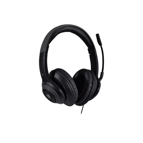 V7 PREMIUM HEADSET W/BOOM MIC 3.5MM W/USB CNTRL ADPTR BLK/GRY austiņas