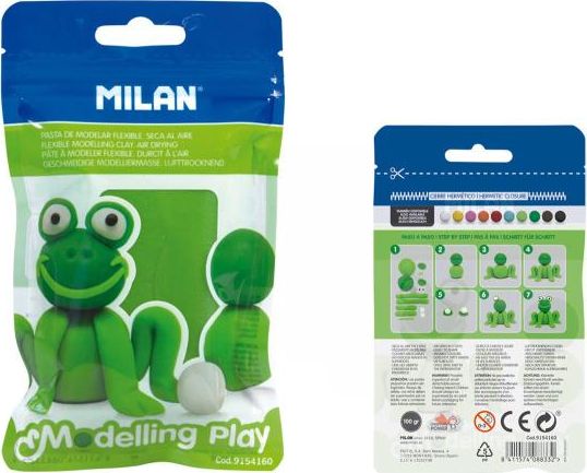 Milan Modelina Air-Dry 100g jasna zielona 9154160 MILAN 9154160 (8411574088332) materiāli konstruktoriem