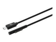 Manhattan Surface Connect Male to USB-C Male, 15 V / 3 A, 1.8 m (6 ft), Black