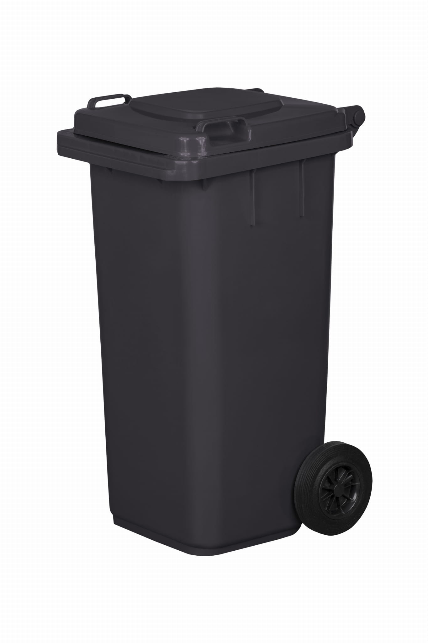 Atkritumu konteineris ar vaku un riteniem 240L, melns atkritumu tvertne