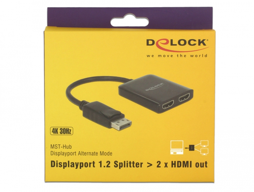 DeLOCK 87720 video splitter DisplayPort 2x HDMI 4043619877201