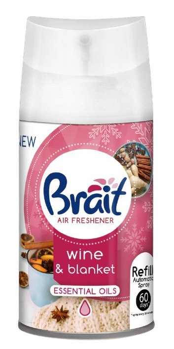 Gaisa atsvaidzinatajs dozatoram 250ml Brait Wine&Blanket Sadzīves ķīmija