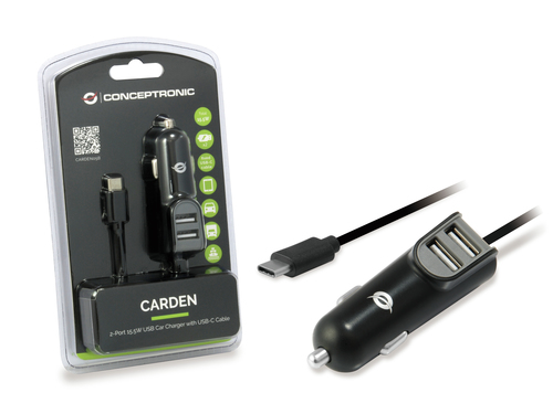 CONCEPTRONIC Ladegerat USB Car 2-Port      Charger, 15.5W