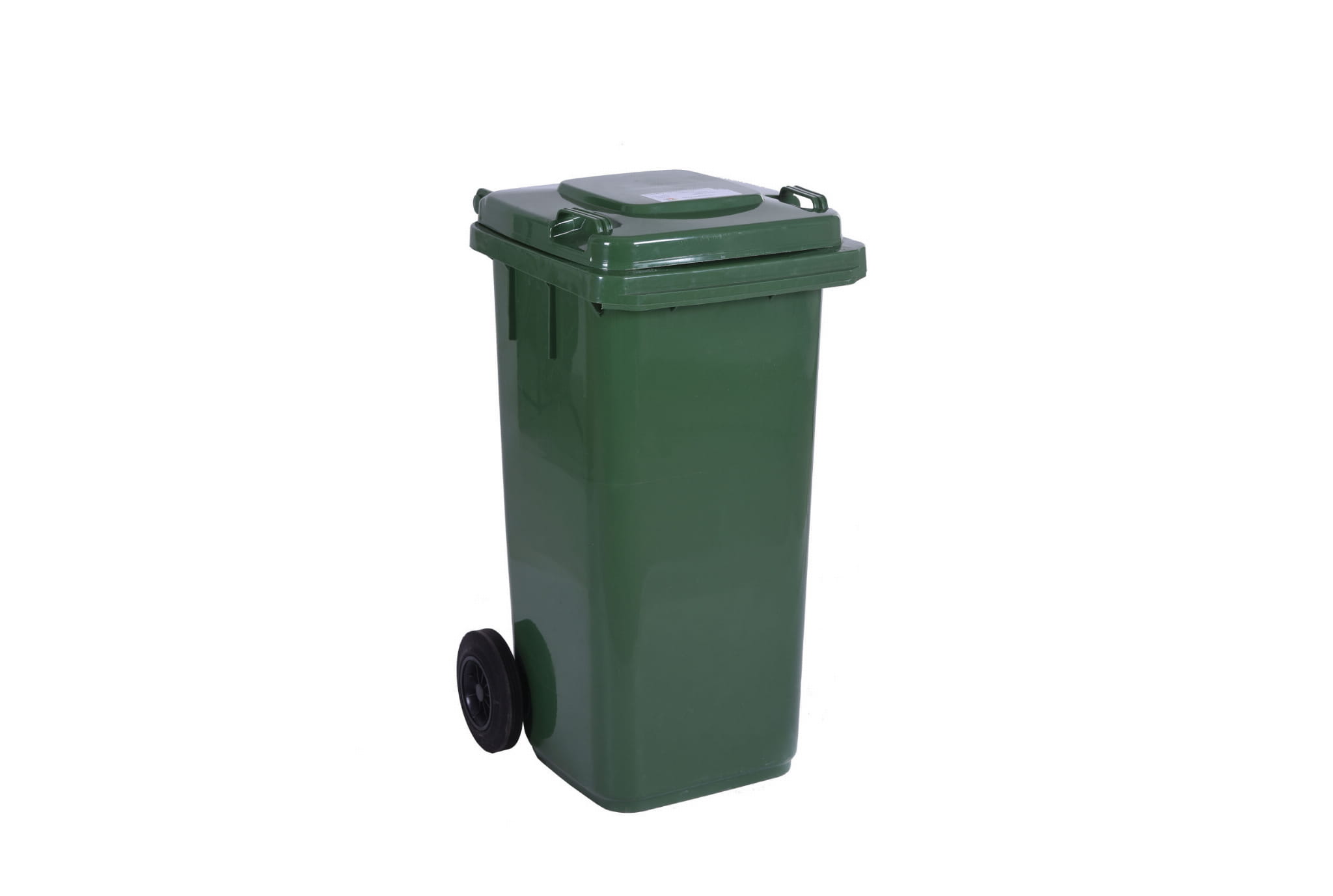 Atkritumu konteineris ar vaku un riteniem 120L, zals atkritumu tvertne
