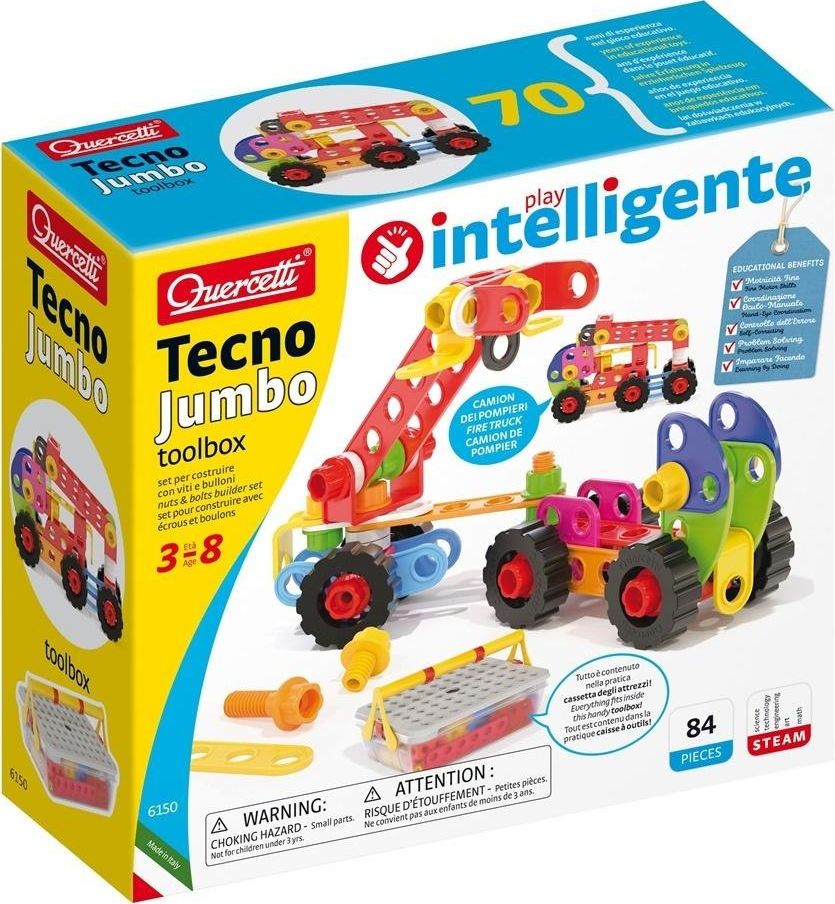 Quercetti Tecno Jumbo toolbox 84el 040-6150 konstruktors