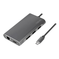 LogiLink Dockingstation USB 3.2 Gen1,USB-C,8-Port,PD,silber dock stacijas HDD adapteri