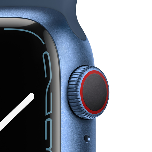 Apple Watch 7 GPS + Cellular 41mm Sport Band, blue/abyss blue Viedais pulkstenis, smartwatch