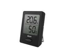 Duux Sense Hygrometer + Thermometer, Black, LCD display barometrs, termometrs