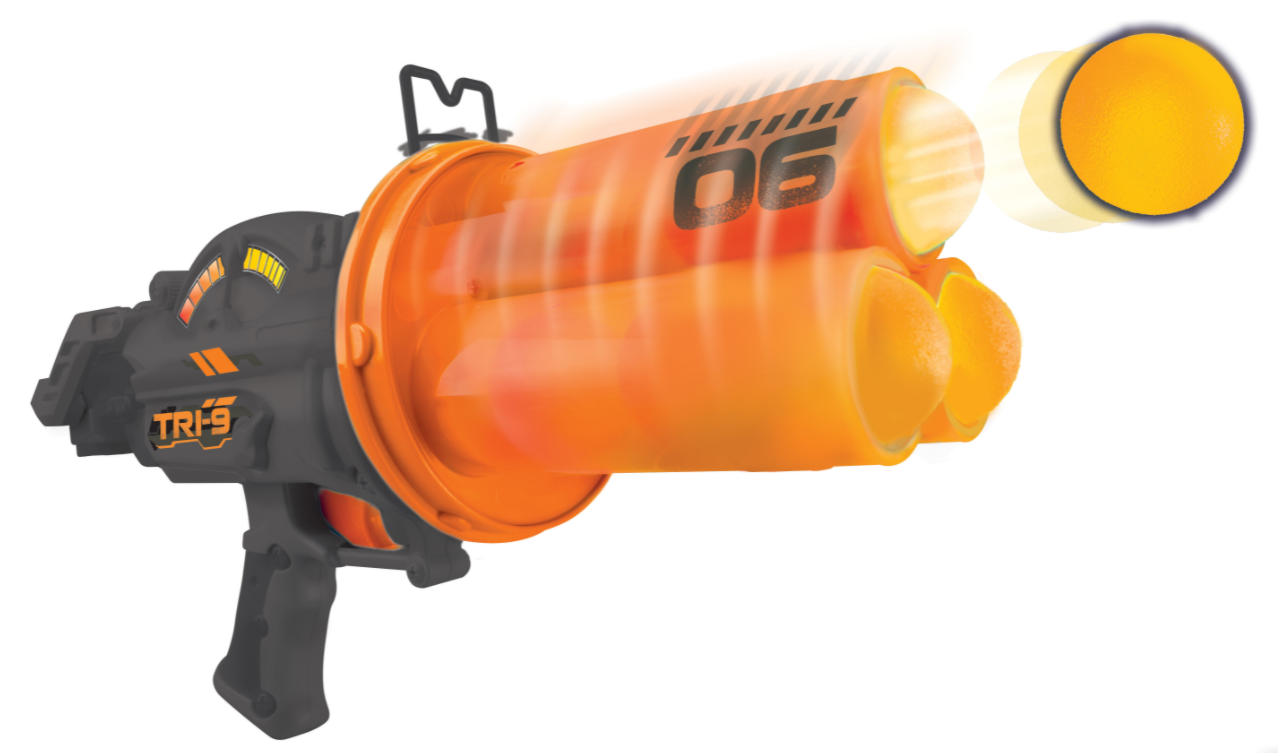 Blackfire Tri-9 shooter w. rotating barrels (91832) 048242918325 91832 (048242918325) Rotaļu ieroči