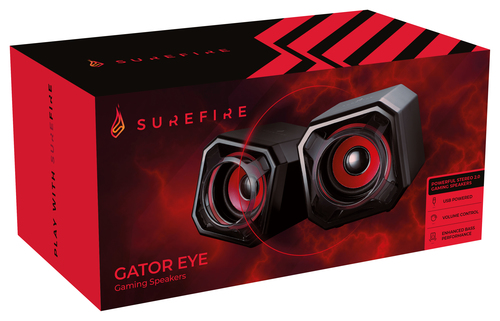 SUREFIRE SUREFIRE GATOR EYE SPEAKERS RED GAMING SPEAKERS RED datoru skaļruņi