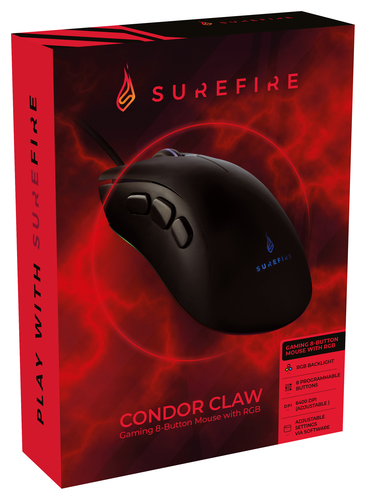 SUREFIRE SUREFIRE CONDOR CLAW GAM. MOUSE 8-BUTTON MOUSE WITH RGB Datora pele