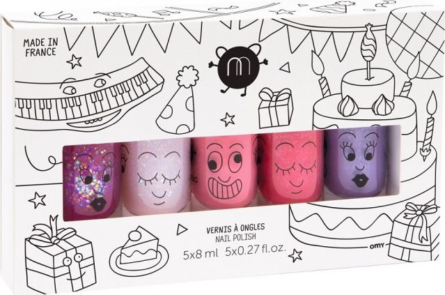 Nailmatic Nailmatic Kids Party zestaw lakierow do paznokci Sheepy 8ml + Polly 8ml + Cookie 8ml + Kitty 8ml + Piglou 8ml 3760229891984 (37602