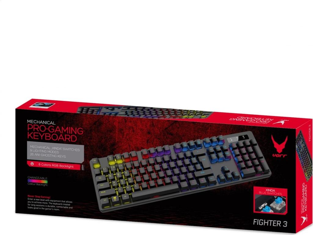 Varr VMK89B Mechanical Gaming USB Spēļu Klaviatūra / Xinda zilais slēdzis / RGB / LED klaviatūra