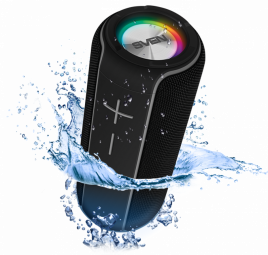 Speaker SVEN PS-285, black (20W, Waterproof (IPx7), TWS, Bluetooth, FM, USB, microSD, 3000mA*h), SV-020873 pārnēsājamais skaļrunis