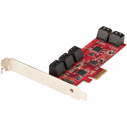 StarTech.com SATA PCIe Card - 10 Port PCIe SATA Expansion Card - 6Gbps - Low Profile Bracket - 10 Mini-SAS to SATA Cables - ASM1062 Non-Raid karte