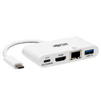 Tripp Lite USB-C Dock U444-06N-H4GU-C Single Display/1xHDMI/up to sngle 4K/1xUSB 3.2/support PD 60W/White/Power Supply not included USB centrmezgli