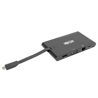 Tripp Lite USB-C Dock  U442-DOCK3-B Single Display/1xHDMI 1.4/VGA/up to 1x4K/3xUSB 3.2/microSD/RJ45/support PD 100W/Black/Power Supply not i USB centrmezgli