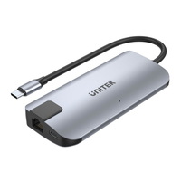 UNITEK uHUB P5+ USB 2.0 Type-C 10000 Mbit/s Black, Grey USB centrmezgli