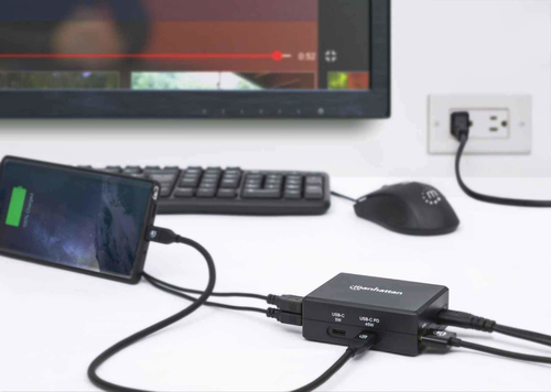 Manhattan Smart Video Power Delivery-Ladehub USB centrmezgli