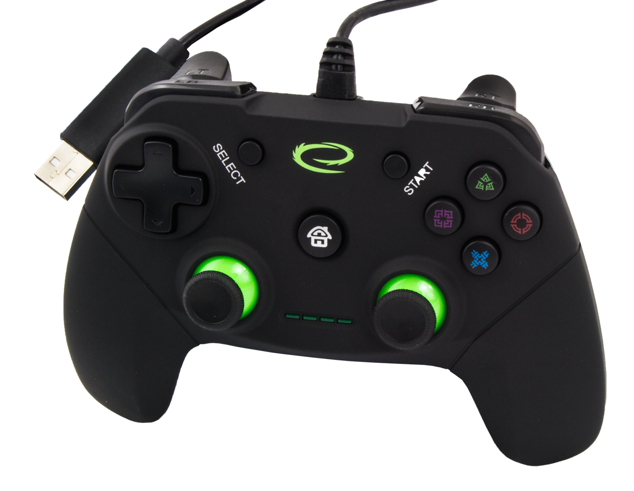 Esperanza Vanquisher EGG110K (PC, PS3; black color, green color) spēļu konsoles gampad