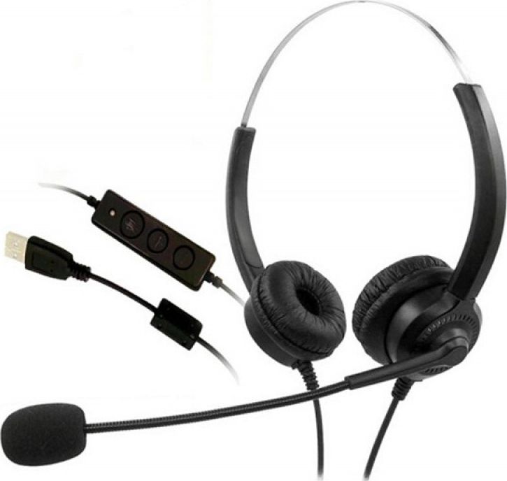 MediaRange Headset binaural Stereo USB 2.0 Schwarz