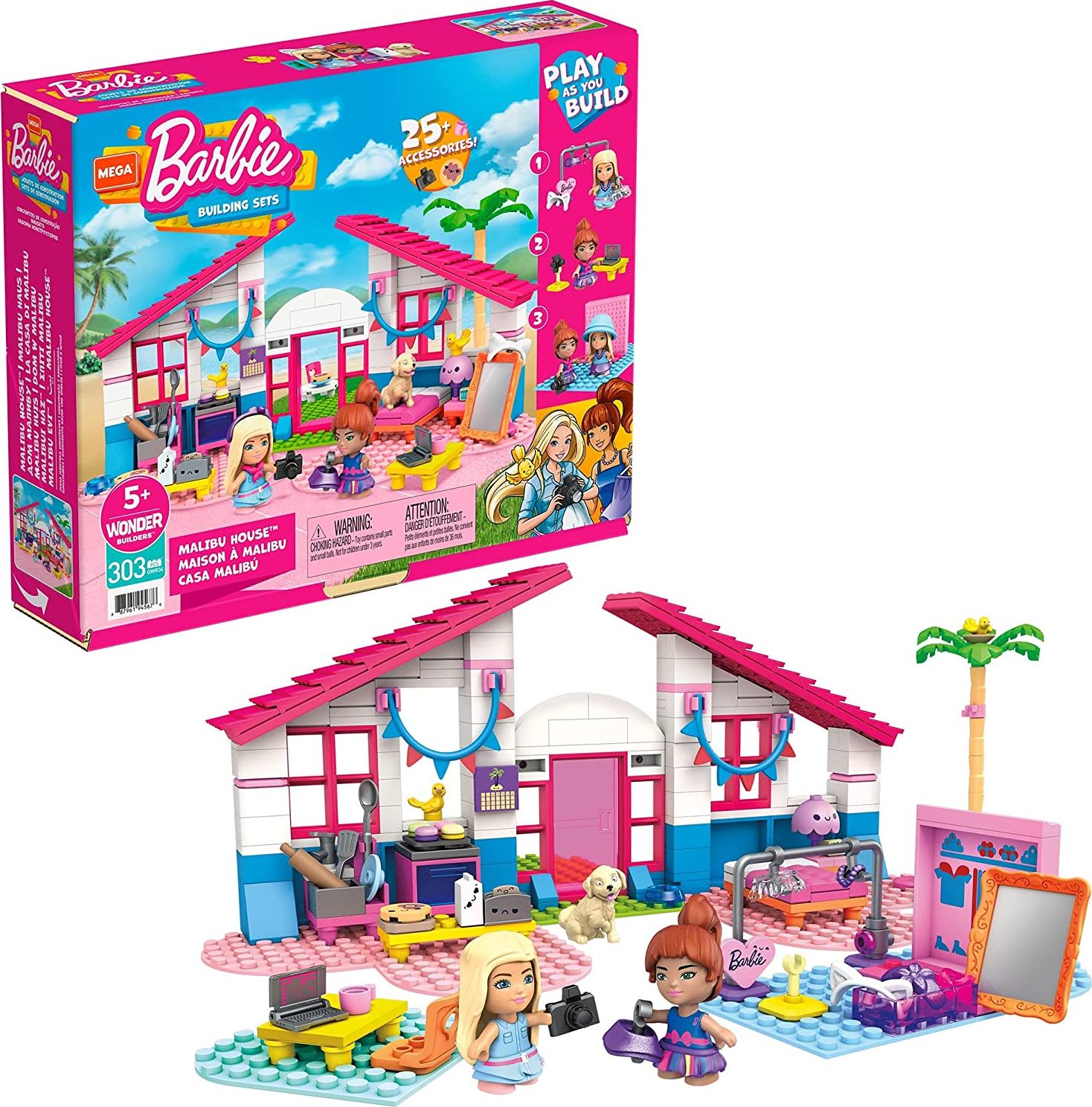 Blocks Mega Construx Barbie Malibu House konstruktors