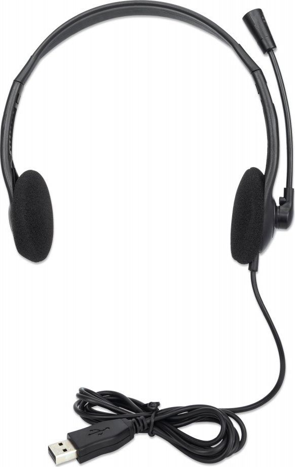 Manhattan Stereo USB-Headset On-Ear verstellbares Mikrofon austiņas