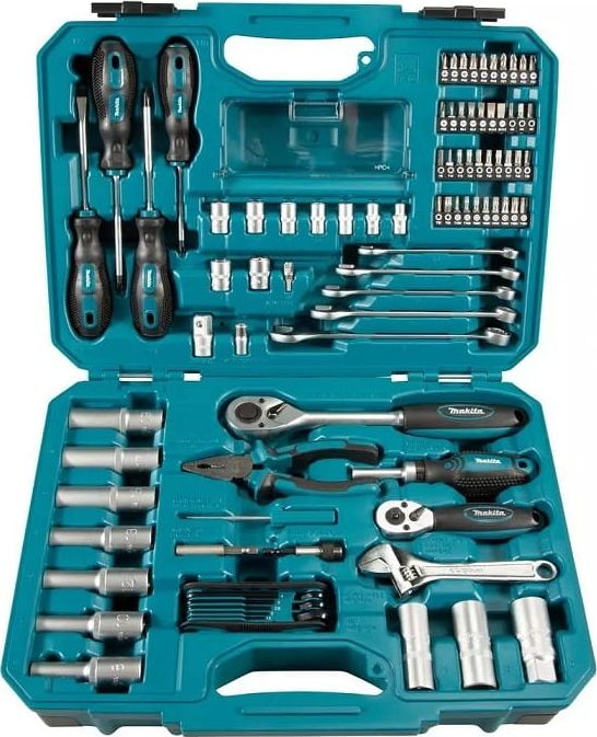 Makita Tool set E-08458, 1/2, 1/4 and 3/8 (blue, 87 pieces, with 2 reversible ratchets)